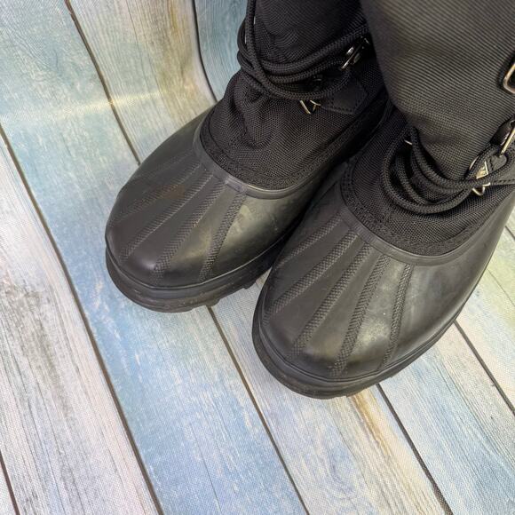 Sorel Men's Bear Boots Size 11 Black Winter Thermo Plus Felt Liner Waterproof - Picture 2 of 6